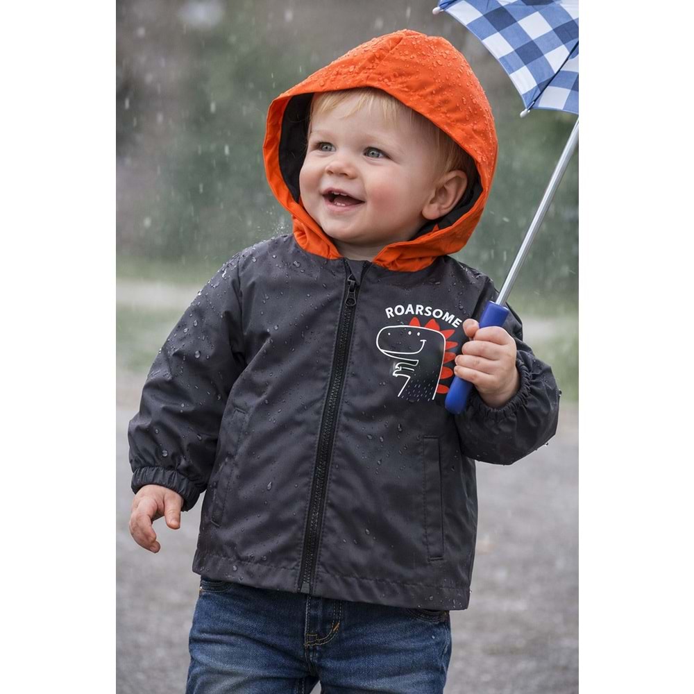 Asya Kids Erkek Dinazor Desenli Yağmurluk 3-7 Yaş-5556400 - GRİ