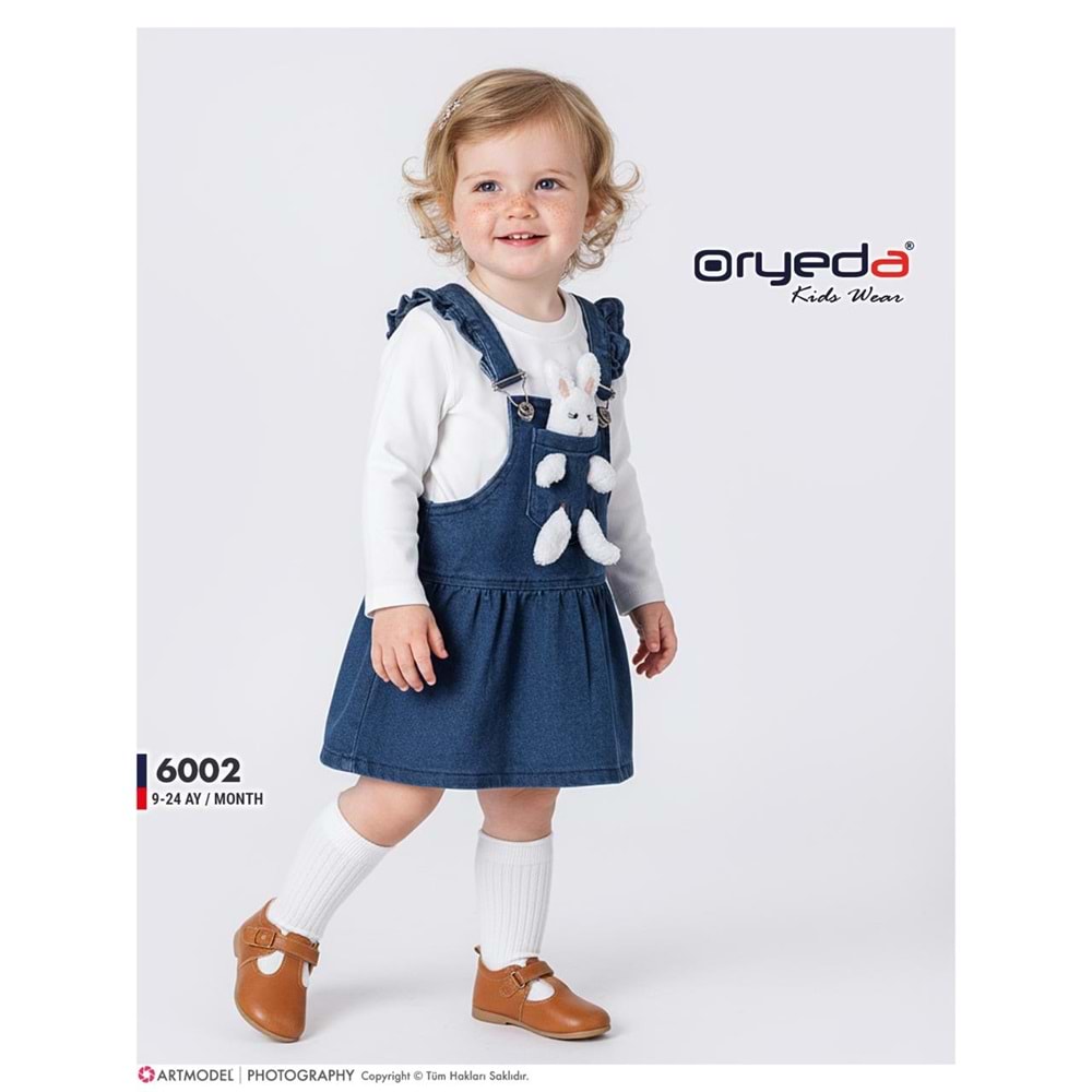 Oryeda Oyuncaklı Kız Kot Elbise 9-24 Aylık -437767246 - MAVİ