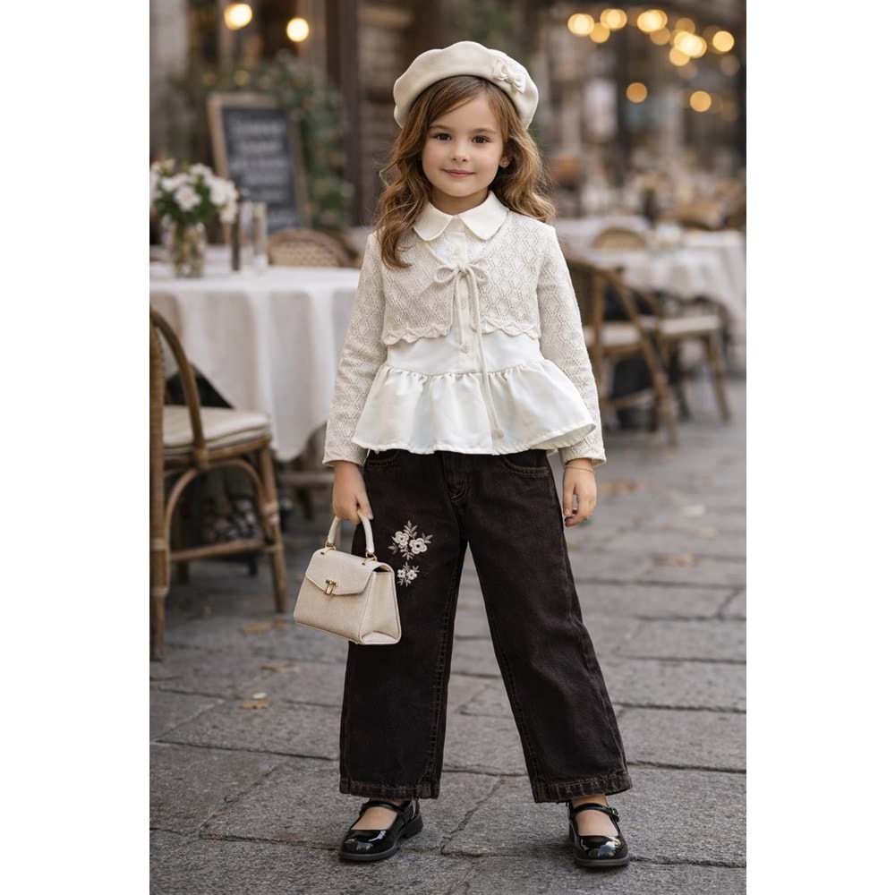 Miss Elitte Triko Ceketli 3 Lü Kız Takım 9-24 Aylık -446834795 - KREM