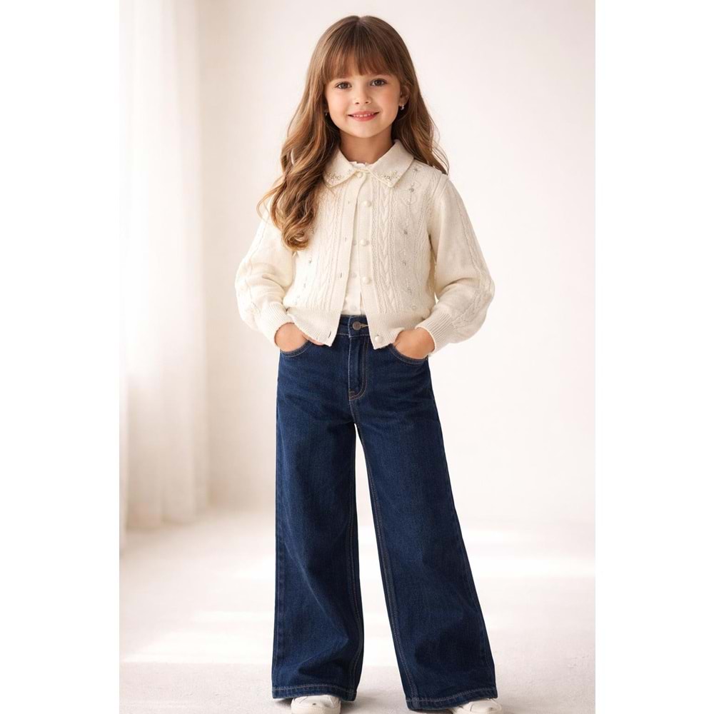 Miss Elitte Triko Ceketli Taş Detaylı Kız 3 Lü Takım 6-9 Yaş -447874900 - KREM