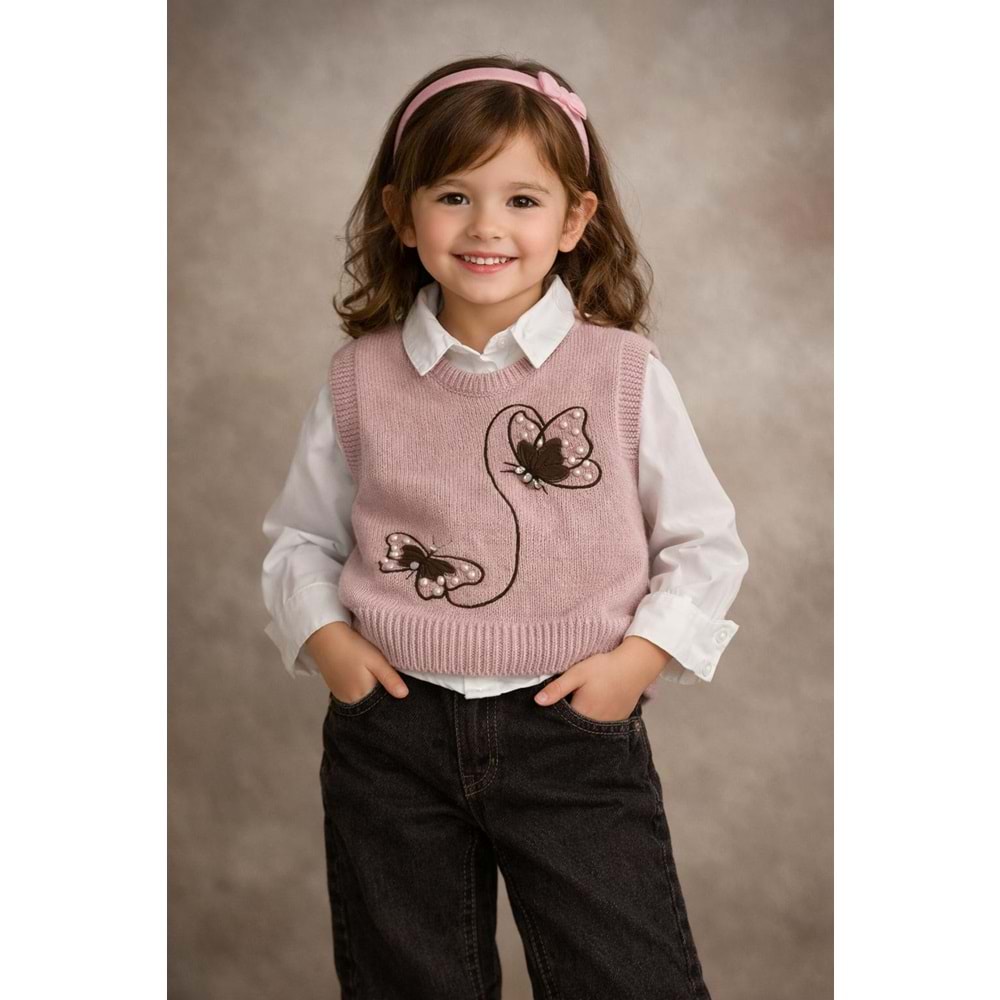 Miss Elitte Triko Süveterli 3 Lü Takım 2-5 Yaş -450671882 - PEMBE