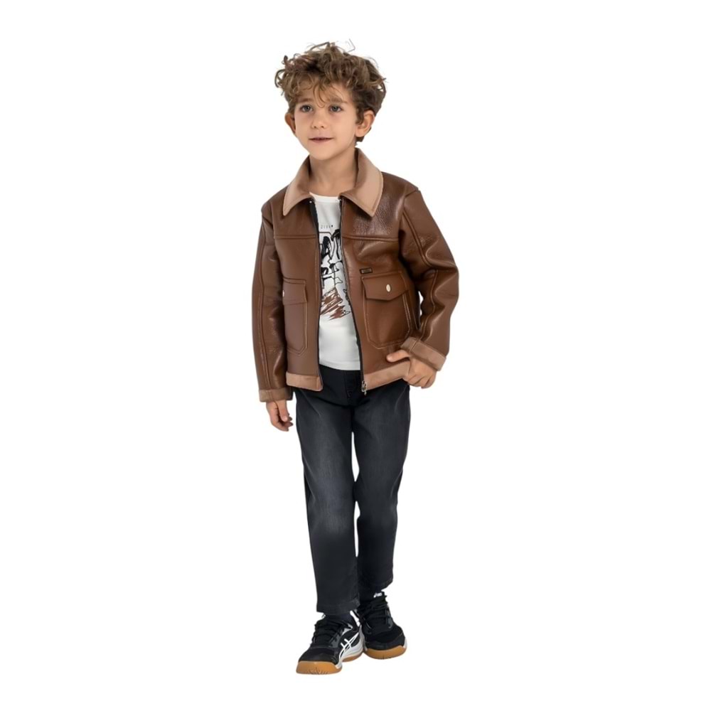 CanÖz Bebe Erkek Deri Ceketli 3 LÜ Takım 5-8 Yaş-3662950 - KAHVERENGİ