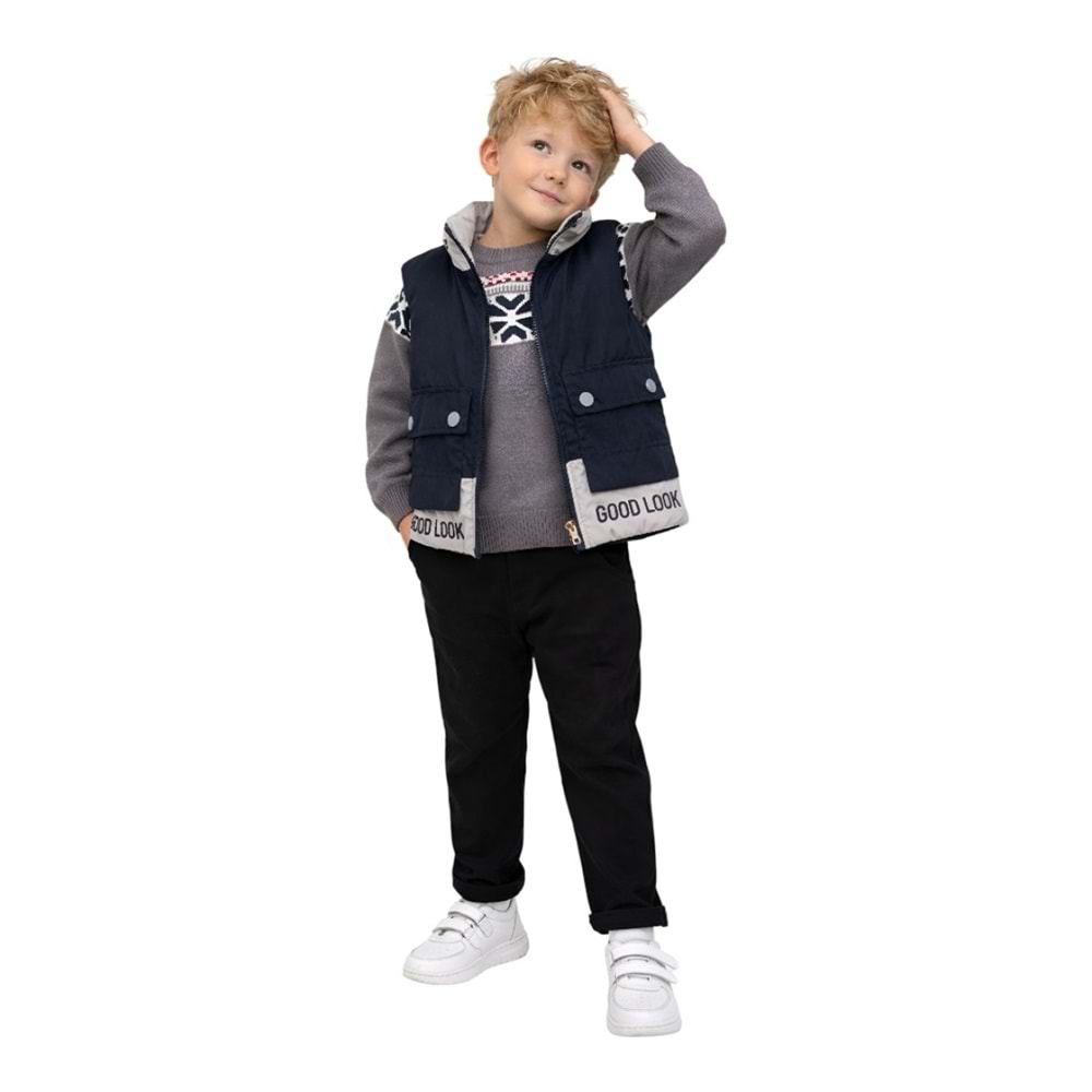 Canöz Bebe Good Look Baskılı Şişme Yelekli Erkek Takım 1-4 Yaş -3718819 - LACİVERT