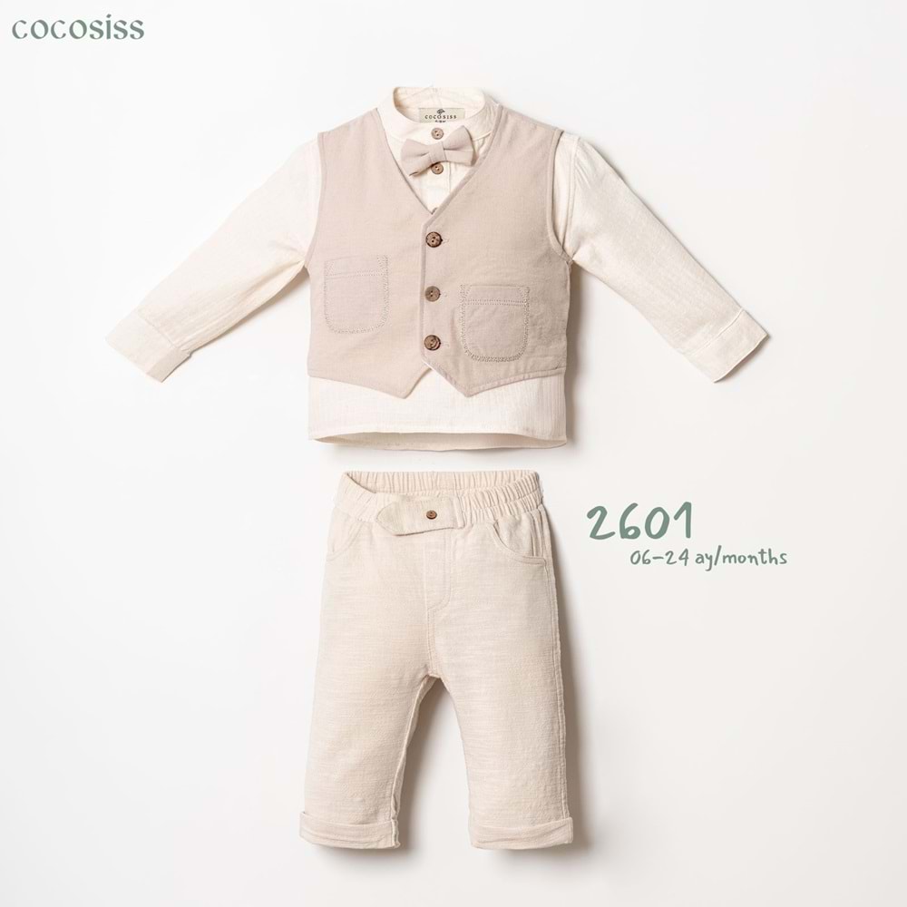 Cocosis Kirınkıl Kumaş Erkek 3 Lü Takım 6-18 Aylık -2601544 - BEJ