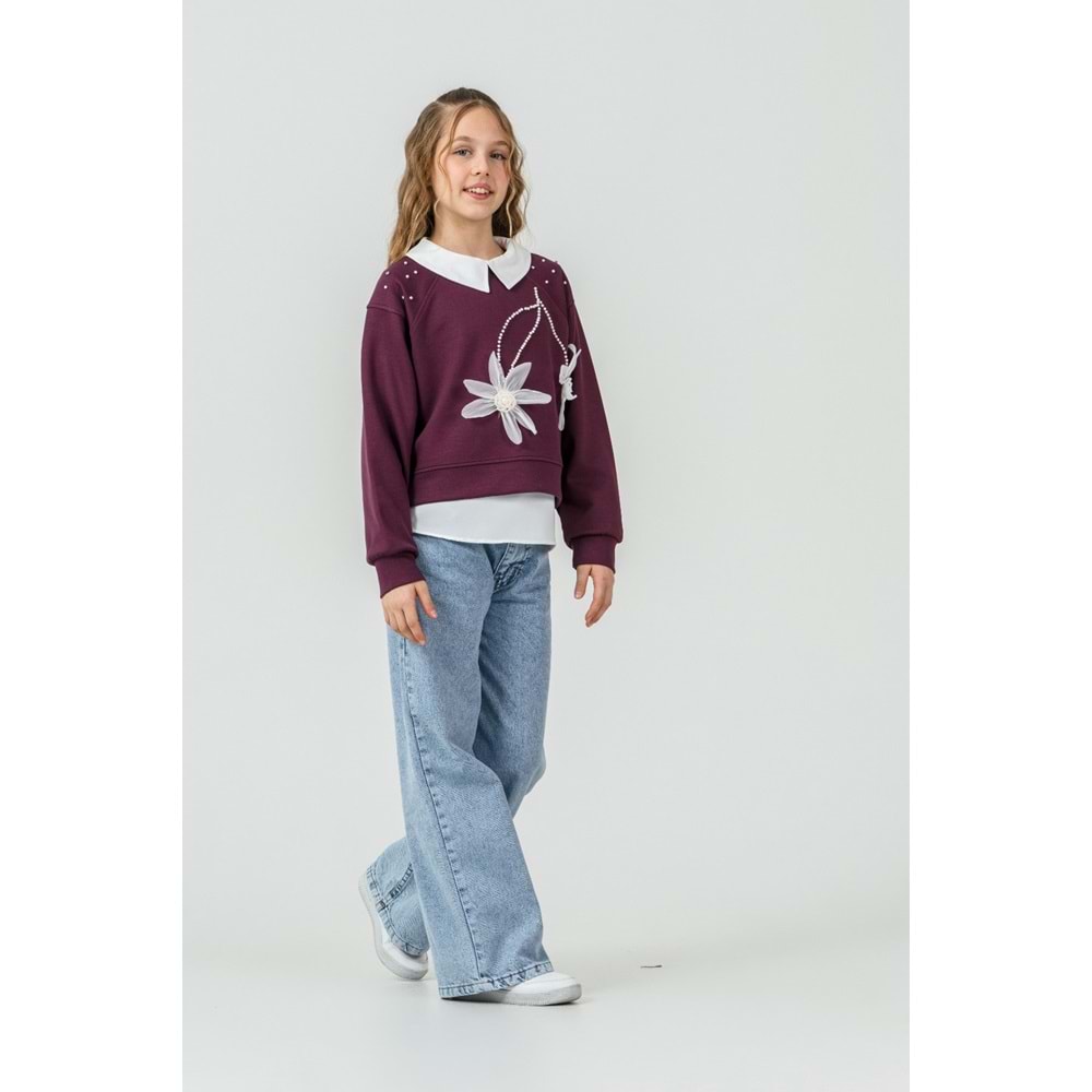 Son Öz Bebe Çiçekli Oysho Kız 3 Lü Takım 9-12 Yaş -487750 - BORDO