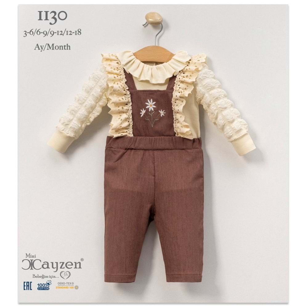 Cayzen 3-12 Aylık Kız Bella Lace Slopet Takım -1130368 - KAHVERENGİ
