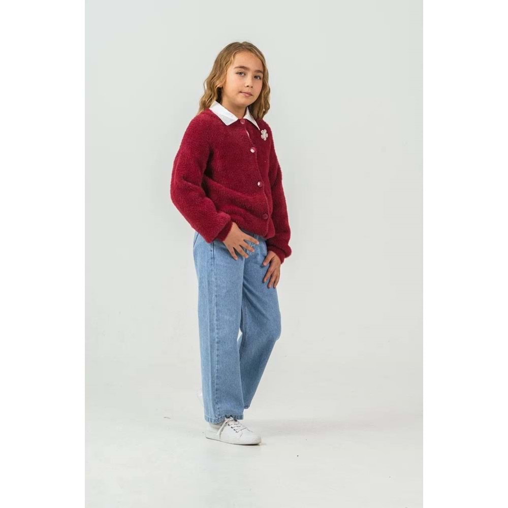 Miss Melinda Kids Sakallı Triko Kız 3 Lü Takım 9-12 Yaş -350950 - BORDO