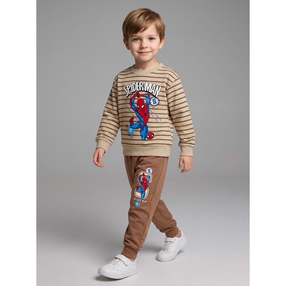 Serenad Kids Baskılı Erkek Penye İkili Takım 3-10 Yaş-JE261151275 - KAHVERENGİ