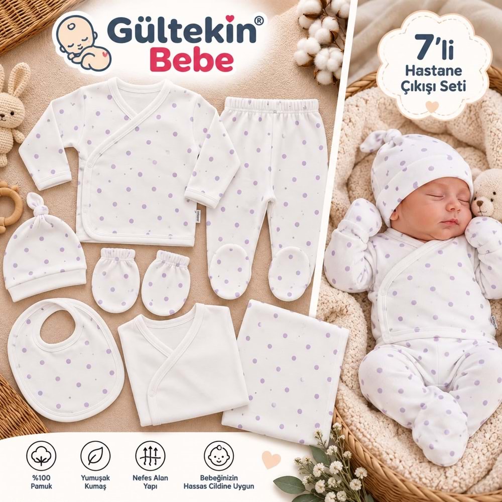 Babymed Kalpli Kız 7 Li Hastane Çıkışı -BA169306 - LİLA