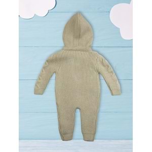 Zeni Kids Welsoft Astarlı Triko Kışlık Bebek Tulum Bej