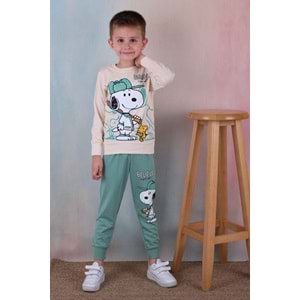 7255-2100 Snopy 2li Eşofman Takım - AÇIK YEŞİL