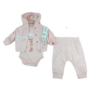 Babyim 1735 3-6-9 Oyuncak Tavşanlı 3lü Takım - PUDRA