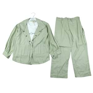 4369-Pampal 2-5 Yaş Keten Takım - YEŞİL