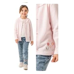6248-Pampal 6-9 Yaş Ceketli Üçlü Takım - PEMBE