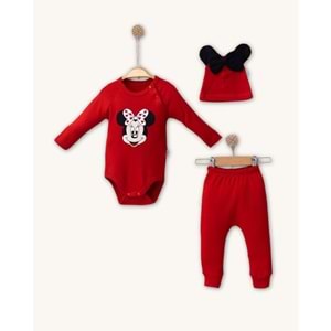 Cayzen Minnie Mouse Şapkalı 3lü Takım 4014241