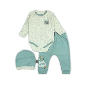 Miniworld 6-9 Ay Wild Explorer Baskılı Badili Takım 18522165 - YEŞİL