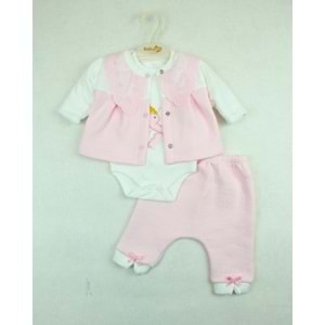 Babyim 3-6-9 Ay Kız Kapitone Bebek Takım 2152248 - PEMBE