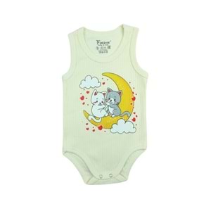 Fındık 3-18 Ay Askılı Çıtçıtlı Badi Kedi Baskılı 13462047 - KREM