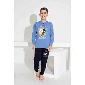 Tarık 6-11 Yaş Erkek Çocuk 23 Legend Pijama 3917200 - MAVİ