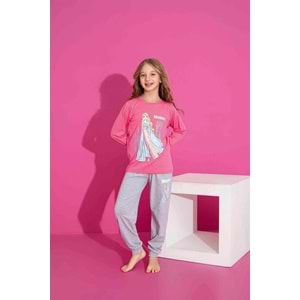Tarık 6-11 Yaş Kız Çocuk Frozen Pijama 2986200 - PEMBE