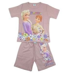 Frozen 3-10 Yaş Kız Şortlu İkili Takım-5548160 - GÜL KURUSU