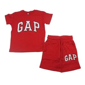 Gap Süzene Nakışlı Erkek 4-14 Yaş Şortlu Takım-23275215 - KIRMIZI