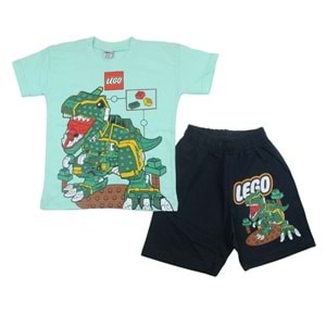 Kübrakids Lego 5-10 Yaş Erkek Şortlu Takım-0135 - YEŞİL