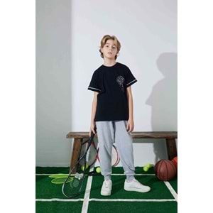 Tarık 6-11 Yaş Erkek Çocuk Pijama Basket 3944210 - SİYAH
