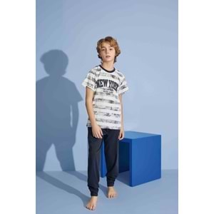 Tarık 2-6 Yaş Erkek Çocuk Pijama Takım New York 4004185 - FÜME