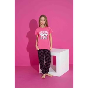 Tarık 6-11 Yaş Kız Çocuk Snopy Pijama Takımı 3064210 - PEMBE