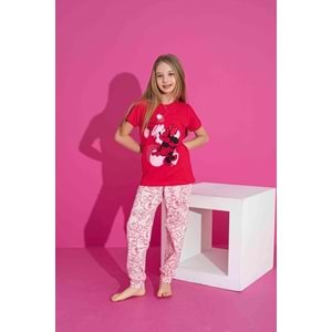 Tarık 6-11 Yaş Kız Çocuk Pijama Takımı 3040210 - KIRMIZI