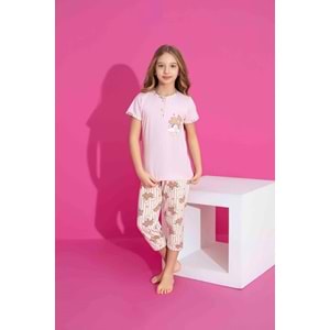 Tarık 2-6 Yaş Kız Çocuk Kapri Pijama Takımı 2983185 - PEMBE