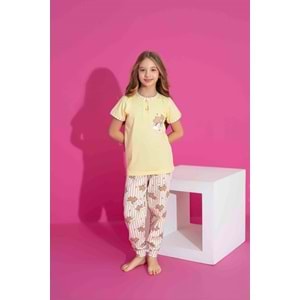 Tarık 2-6 Yaş Kız Çocuk Rainbow Pijama Takımı 2981185 - SARI