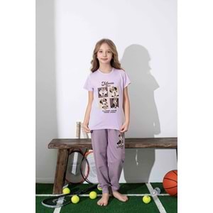 Tarık 2-6 Yaş Kız Çocuk Pijama Takımı 3007185 - LİLA