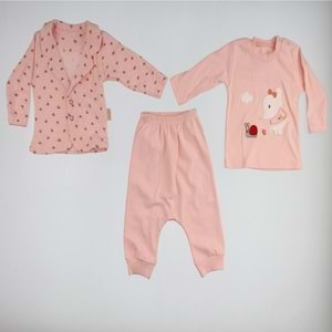 Babyim 3-6-9 Kız Çiçekli 3lü Takım-2109224 - SOMON