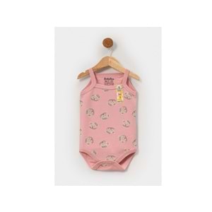 Babytoo 0-9 Ay Bebek Çıtçıtlı İp Askılı Badi Ayıcık-7307041 - GÜL KURUSU