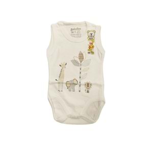 Babytoo 1-3 Yaş Bebek Askılı Çıtçıtlı Badi Zürafa Fil-7305051 - BEJ