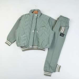 Yavrucak Youre Loved Yelekli 9-12 Yaş Kız 3lü Takım-7052648 - YEŞİL