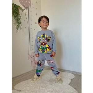 Jelibom Avangers 3 İplik 3-10 Yaş Erkek İkili Takım-500284 - GRİ