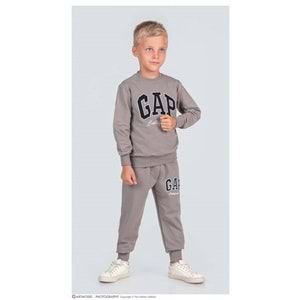 3-10 Yaş Erkek Gap Nakışlı Eşofman Takım- 8201245 - TOPRAK