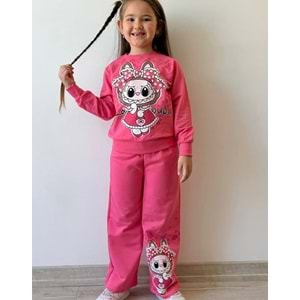 3-10 Yaş Labubu Kız Eşofman Takım- 8186245 - PEMBE