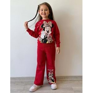 3-10 Yaş Minnie Kız Eşofman Takım- 8175245 - KIRMIZI