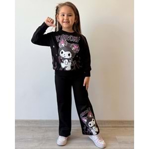 3-10 Yaş Kuromi Kız Eşofman Takım- 8173245 - SİYAH