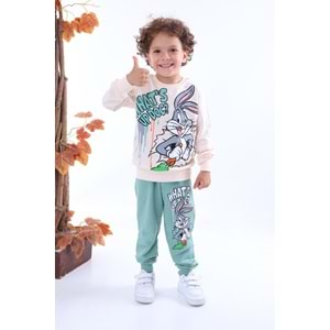 7247-2100 Bugs Bunny 2li Eşofman Takım - YEŞİL