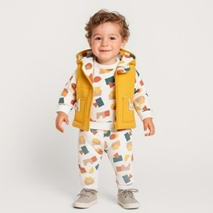 Hippıl Erkek 6/18 Ay Yelekli Takım 5212385 - KOYU SARI