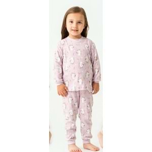 Miniworld Kız 7-9 Yaş Unicorn Baskılı Sıfır Yaka Pijama Takımı-19085215 - LİLA