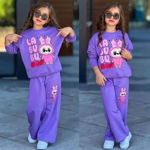 3-10 Yaş Labubu Kız İkili Takım- 6438245 - MOR