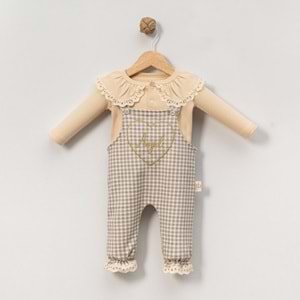 Çakar Bebe 3-12 Aylık Pitikare Kız Slopet Tulum-8029200 - KAHVERENGİ