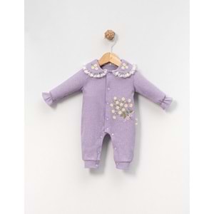 Çakar Bebe 3-12 Aylık Çıtır Nakışlı Tulum -8027140 - LİLA