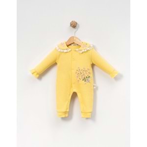 Çakar Bebe 3-12 Aylık Çıtır Nakışlı Tulum -8027140 - SARI